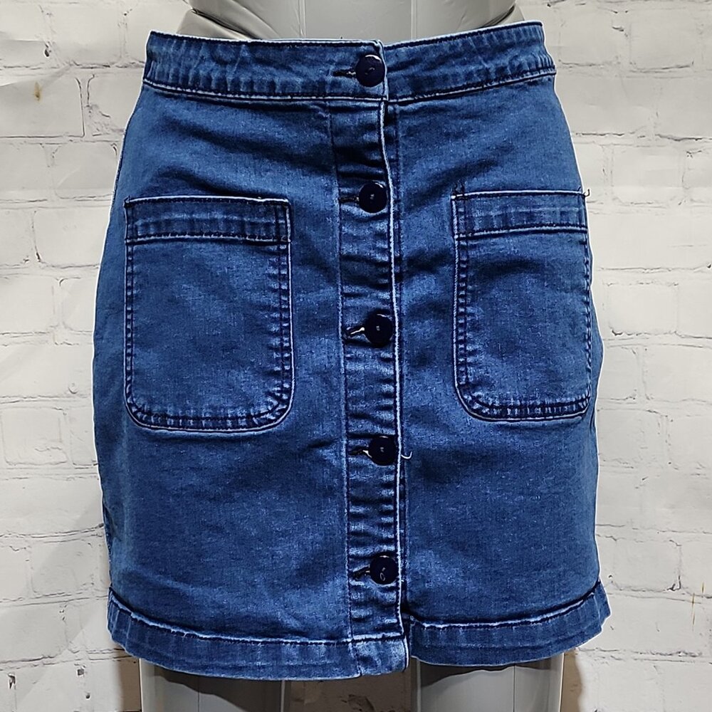 Wild Honey button front denim skirt